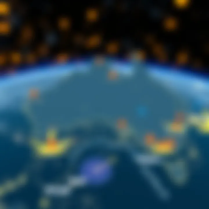 Map of Australian airspace highlighting key NDB locations relevant to OzWin code updates
