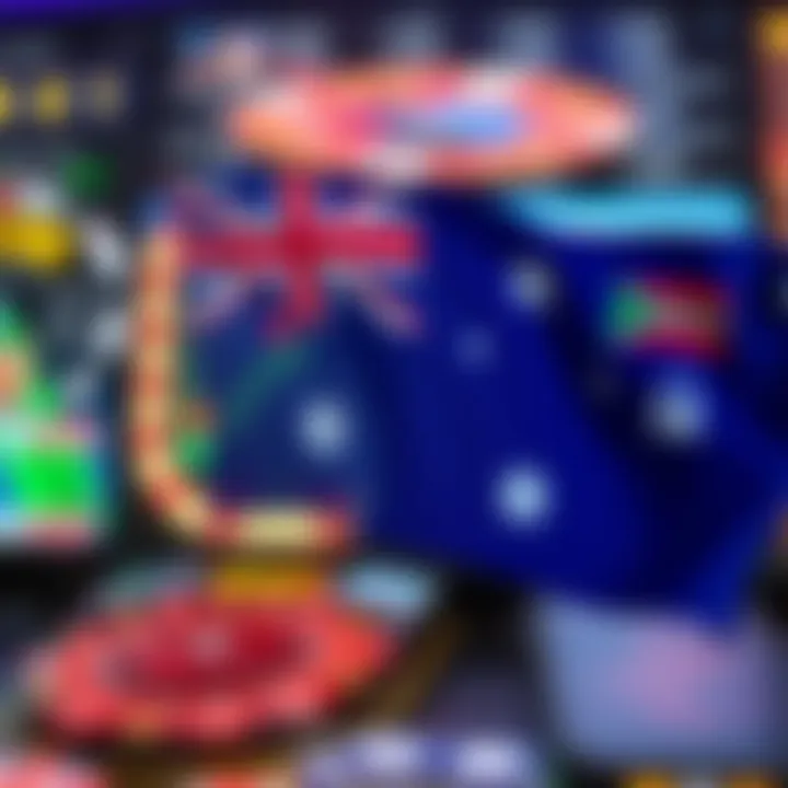 Australian flag overlaying a secure online gaming environment symbolizing safe and smart play