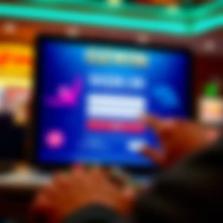 User entering login credentials on Casino Ozwin platform