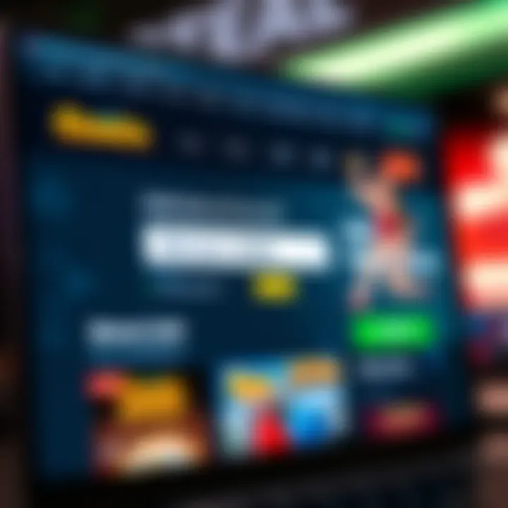 A screen showing a casino website with highlighted bonus code entry field