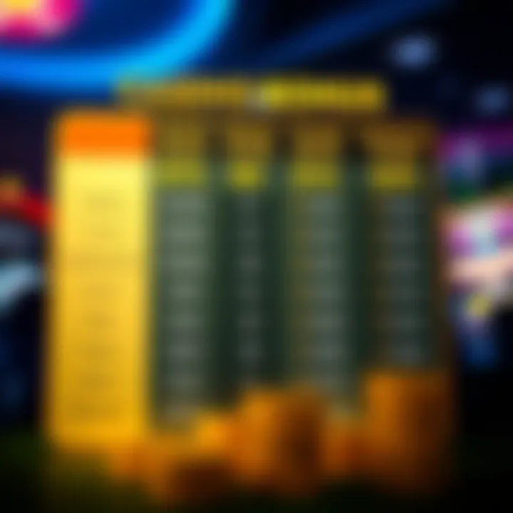 Comparison chart showing various online casino bonus offers tailored for Australian players