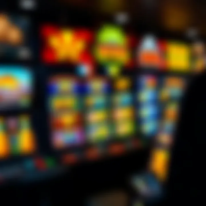 Digital interface showing a variety of colorful online pokies machines with Australian-themed symbols