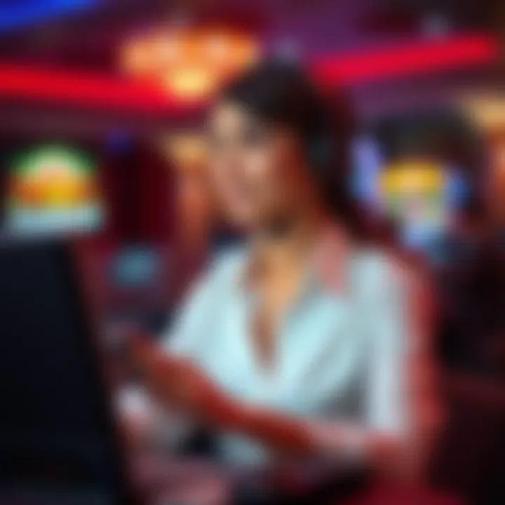 Customer support representative assisting with online casino queries