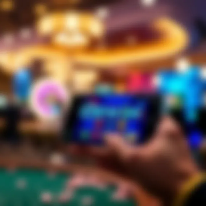 Mobile device screen displaying Ozwin Casino interface with colorful slot games