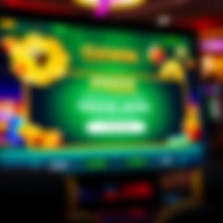 Illustration showing a vibrant online casino interface with highlighted chip code entry box