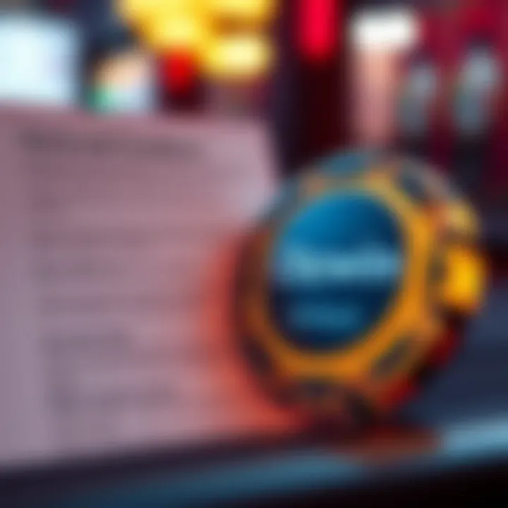 Graphic depicting a checklist of terms and conditions next to a glowing bonus chip