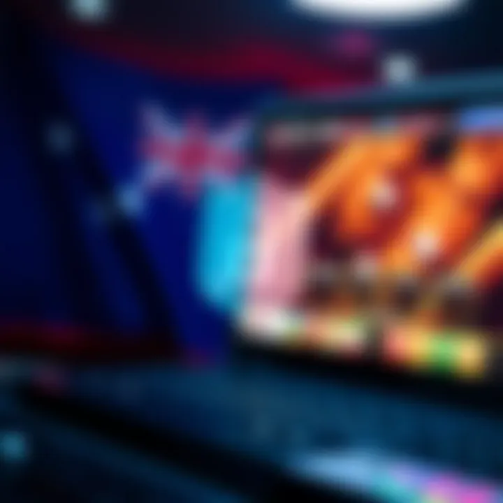 Secure online gaming environment with shield symbol and Australian flag background