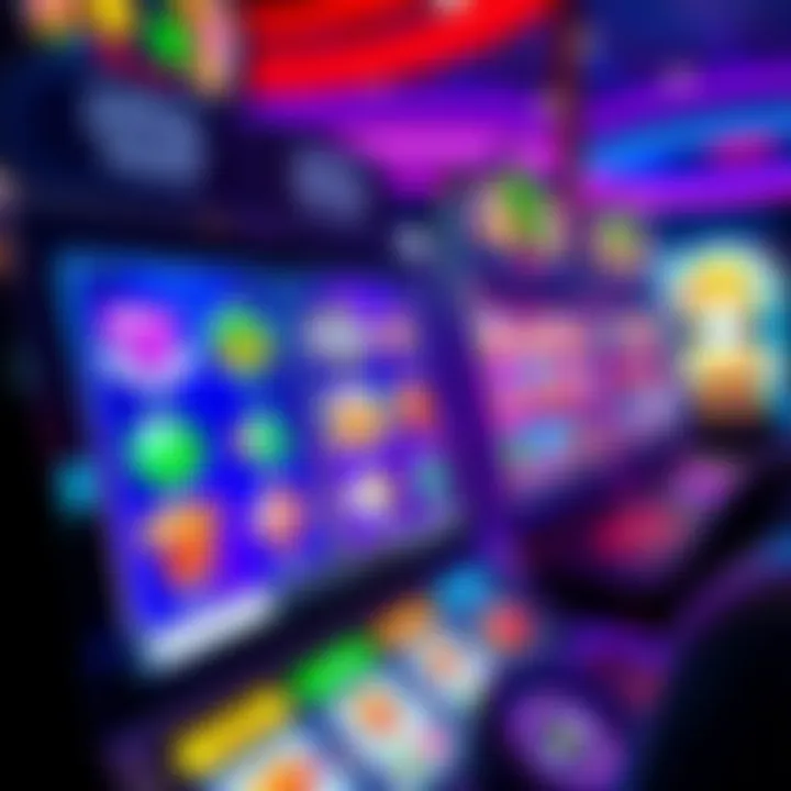 Colorful online pokies interface showing various game options and vibrant symbols