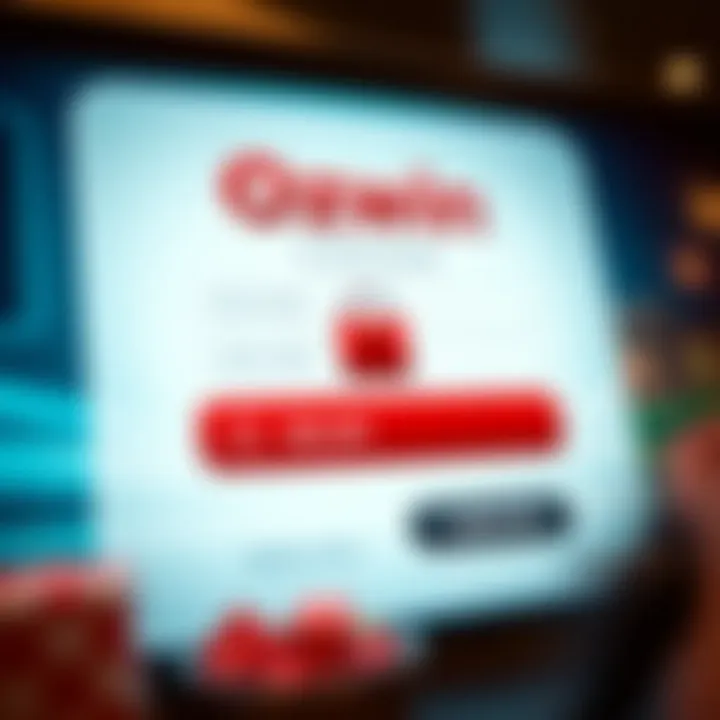 Login interface of Ozwin Casino showing secure access fields