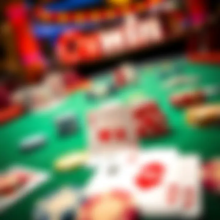 Colorful casino chips and playing cards arranged on a green felt table symbolizing no deposit bonus offers