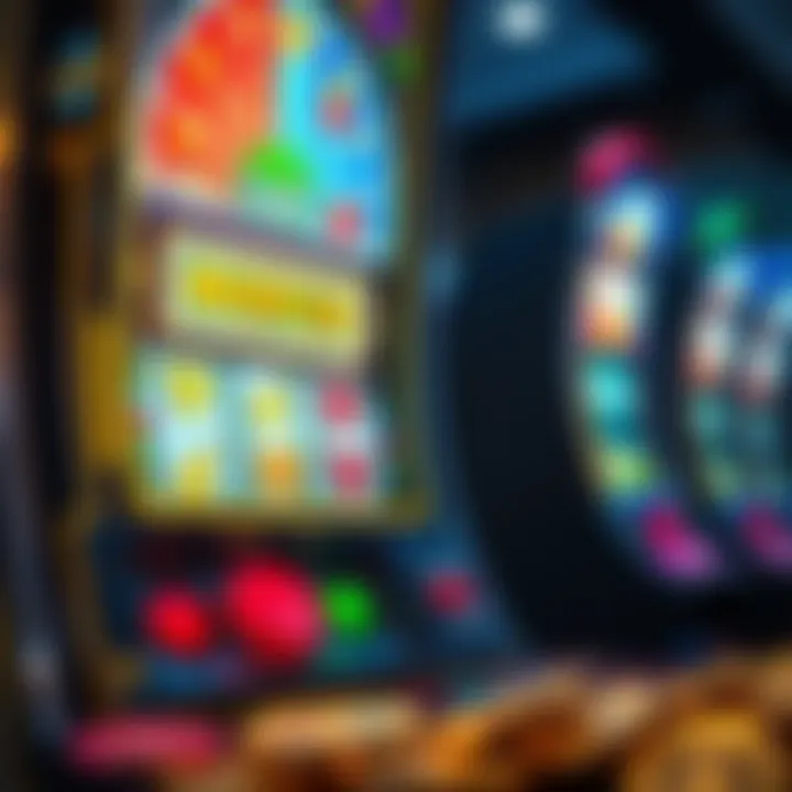 Illustration of a digital slot machine with bonus symbols and coins representing casino rewards and promotions