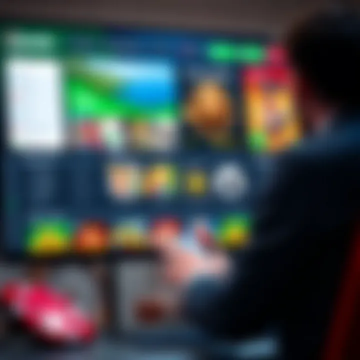 User dashboard displaying account management options and game selections