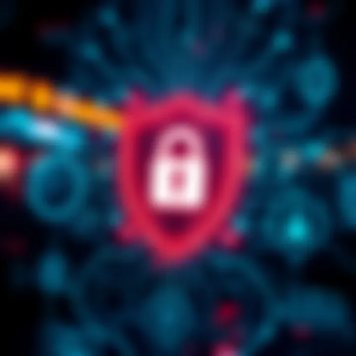 Illustration of a secure digital shield symbolizing online account protection and cybersecurity measures