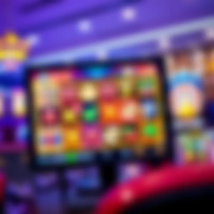 Colorful online casino slot games displayed on a computer screen