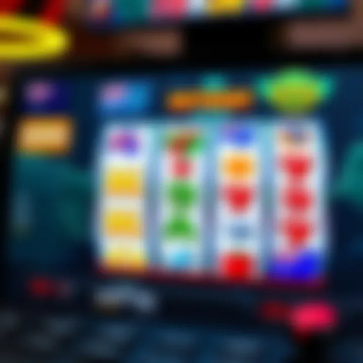 Colorful online pokies reels spinning with Australian themed symbols on a digital casino screen
