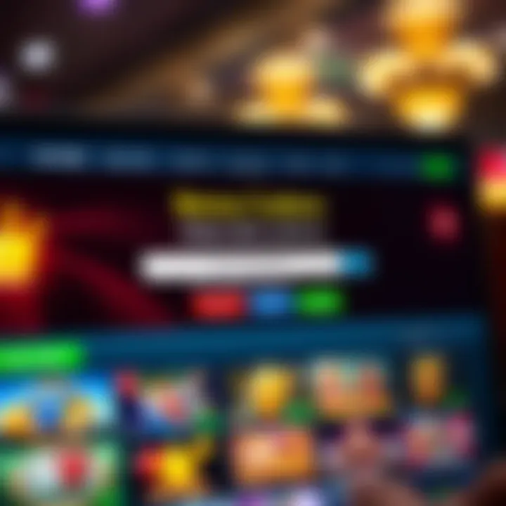 Entering Bonus Codes on Ozwin Casino Platform Online casino interface showing bonus code input field with vibrant game icons