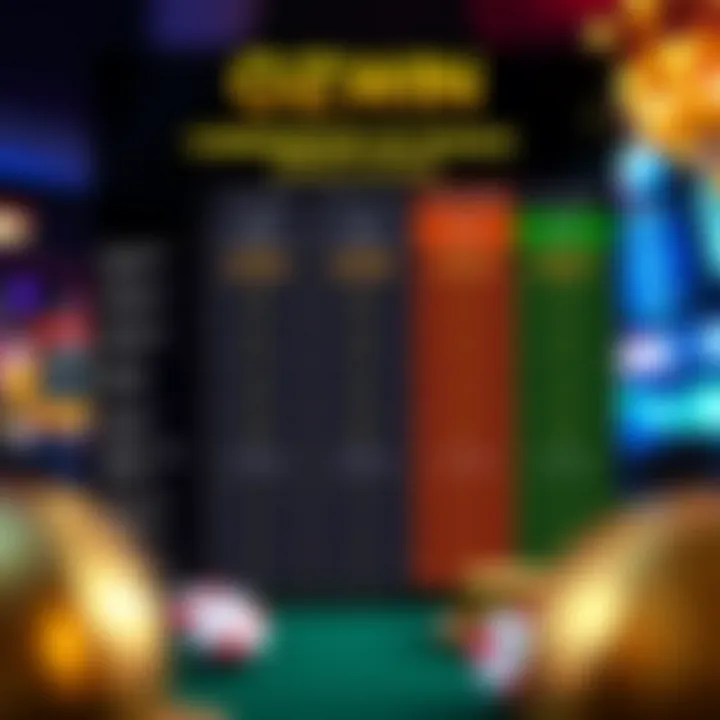 Comparison chart of various casino bonuses highlighting key benefits