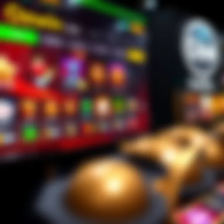 Digital casino interface displaying bonuses, payment icons, and customer support options