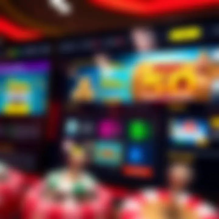 Digital dashboard highlighting bonus features and promotional offers on a casino website