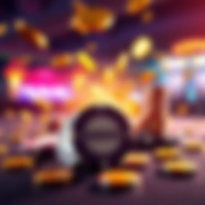 Bright casino chips and flying golden coins representing bonus rewards