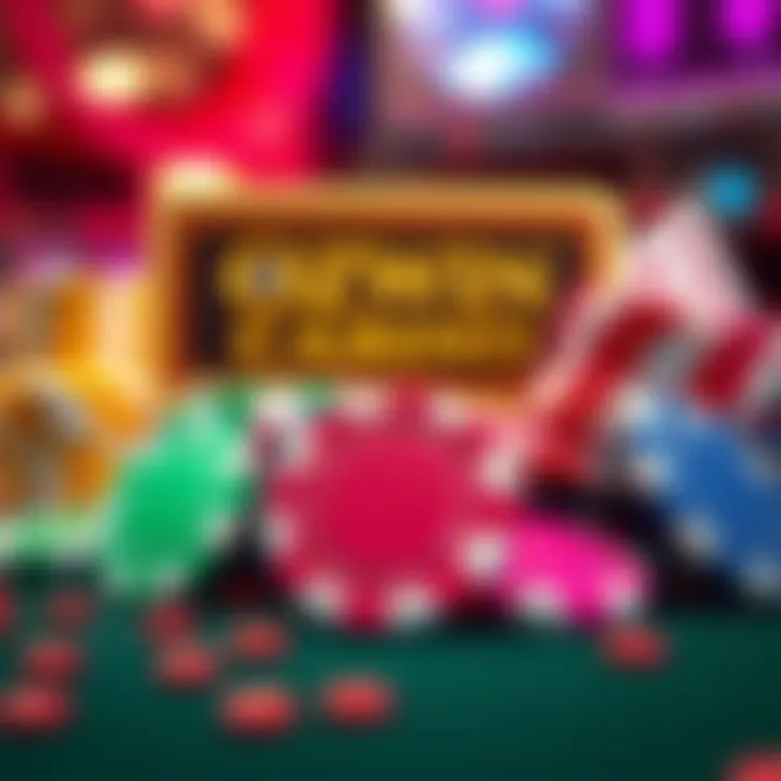 Colorful casino chips and bonus vouchers symbolizing rewards and promotions