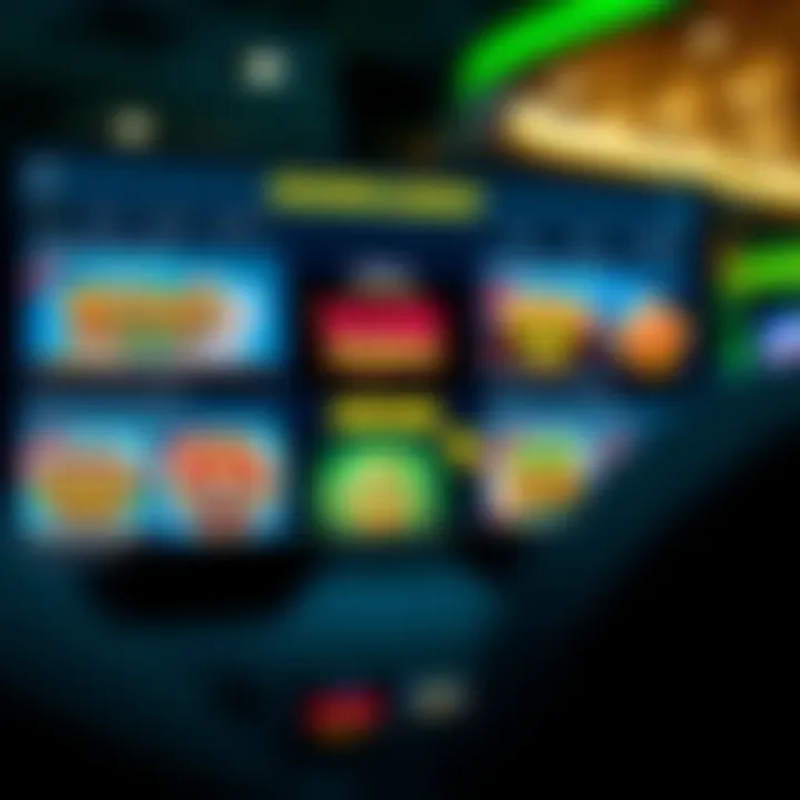 Online casino screen showing various bonus coupon offers available