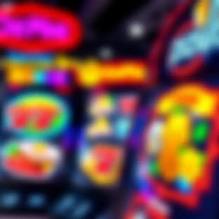 Colorful slot machine reels with various symbols representing popular pokies games