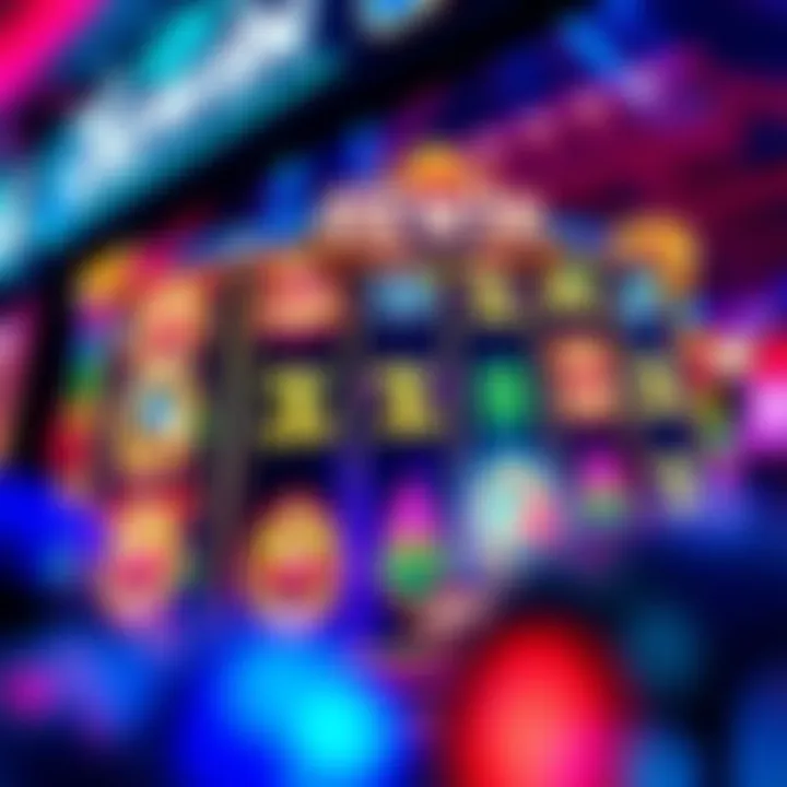 Online casino interface showing a winning slot game with spinning reels and vibrant graphics