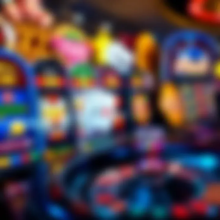 Colorful casino game icons representing slots, poker, and roulette with bonus highlights