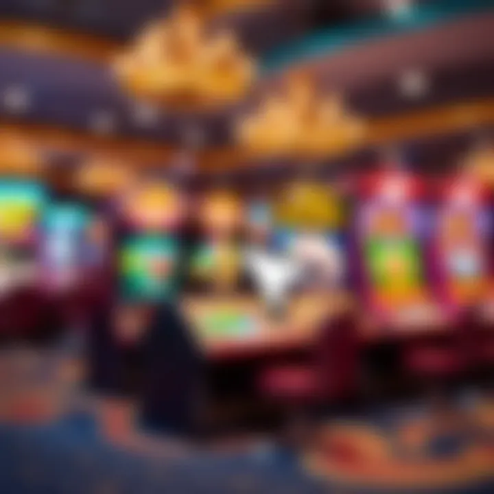 Cursor selecting various online casino games available with free credit