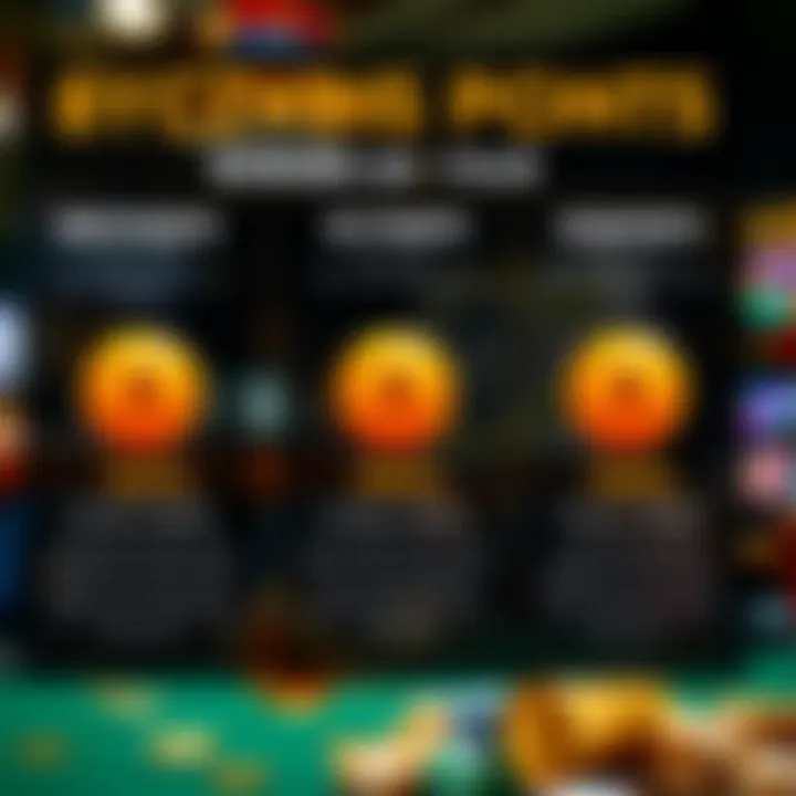 Bonuses and Points in Ozwin Casino Loyalty Program Graphic showing various types of bonuses and points accumulation in the Ozwin Casino loyalty system