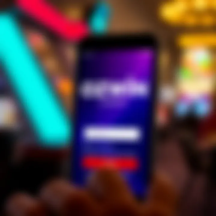 Mobile phone displaying Ozwin Casino login screen with bright interface