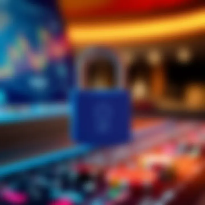 Secure online transaction with padlock symbolizing the casino's commitment to player security