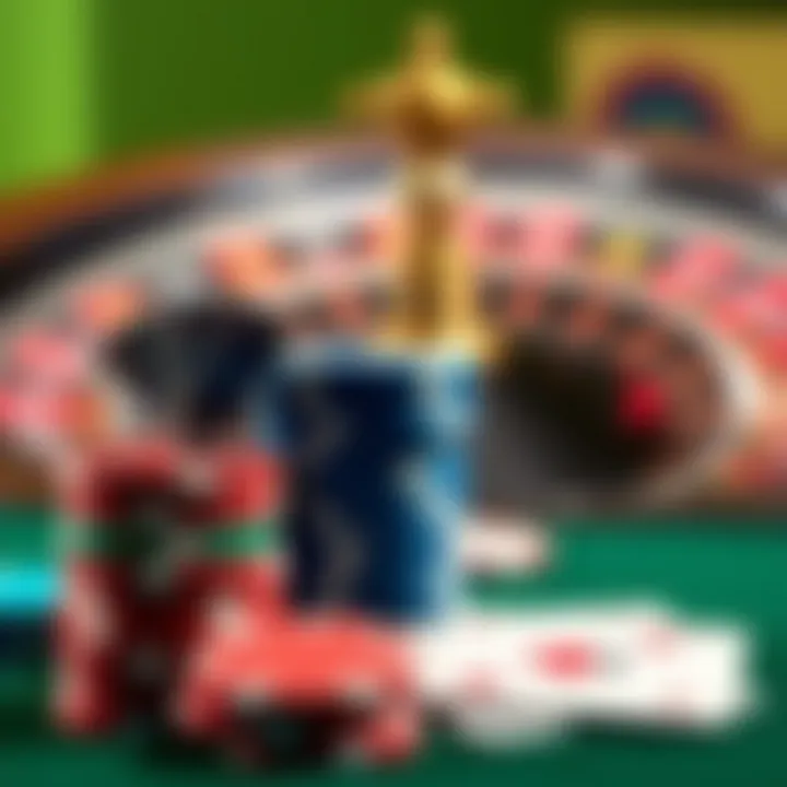 Overview of Ozwin Casino No Deposit Bonus Offers Colorful casino chips stacked with playing cards and roulette wheel in background