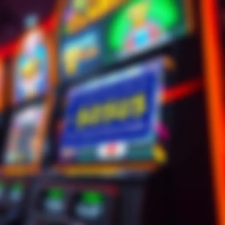 Ozwin Casino Slot Machine Highlighting Bonus Offer Graphic showing a vibrant casino slot machine with glowing lights and a bonus notification