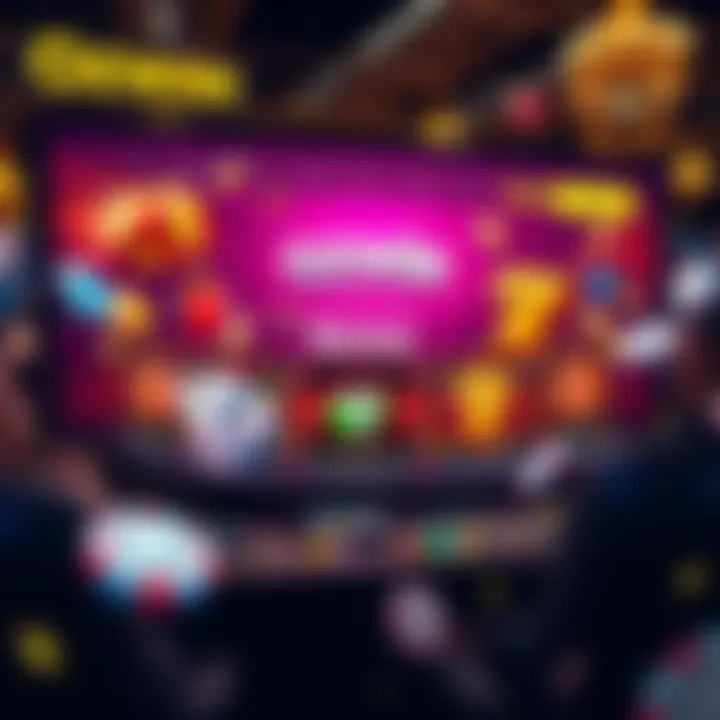Illustration of a vibrant online casino interface highlighting bonus offers