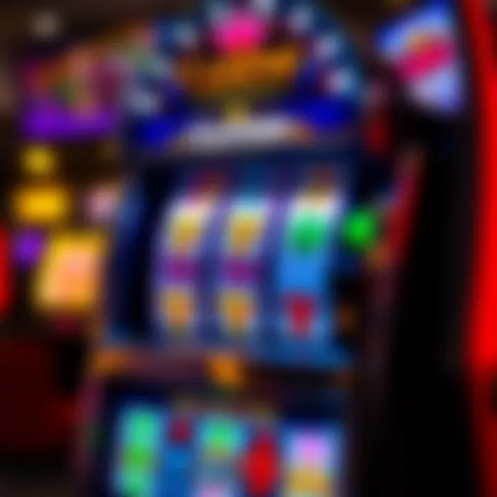 Colorful digital slot machine displaying winning combination with bright lights