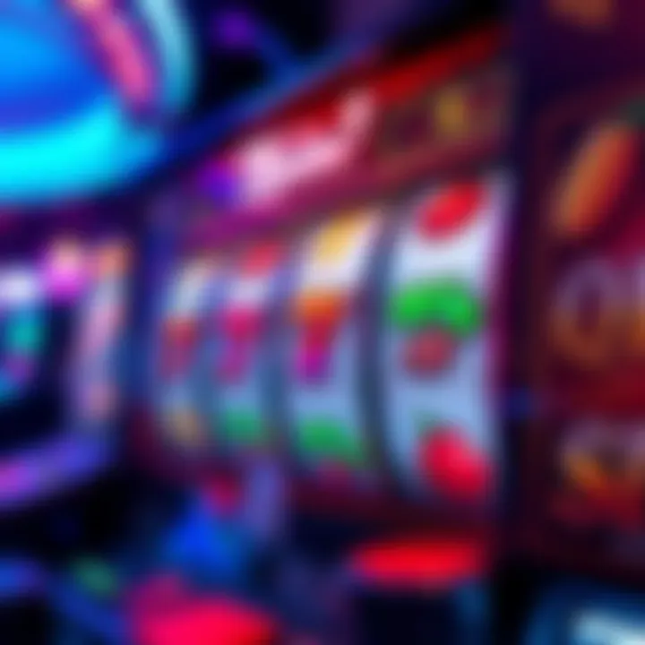 Illustration of a vibrant online casino interface showcasing reels of a slot game