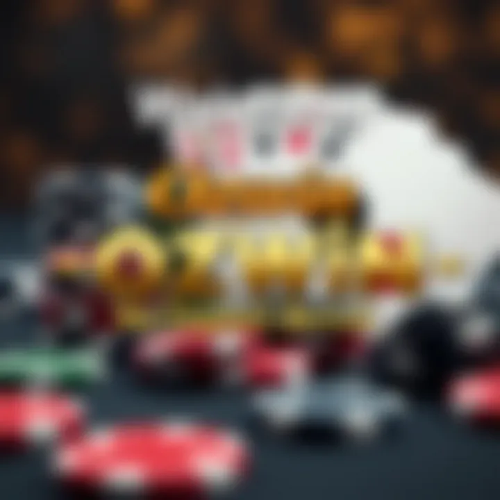 Welcome bonus banner featuring casino chips and playing cards