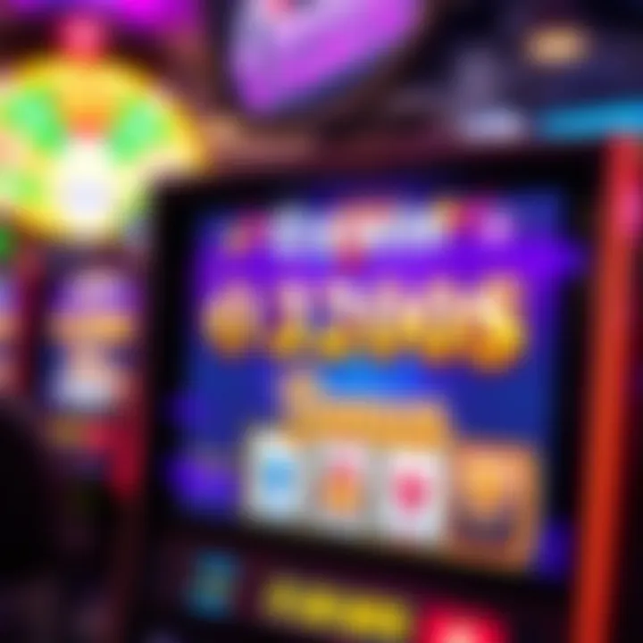 Illustration of a casino slot machine displaying a bonus offer on screen