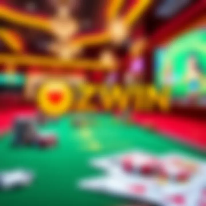 Illustration showing a promotional code on a bright casino-themed background with chips and cards