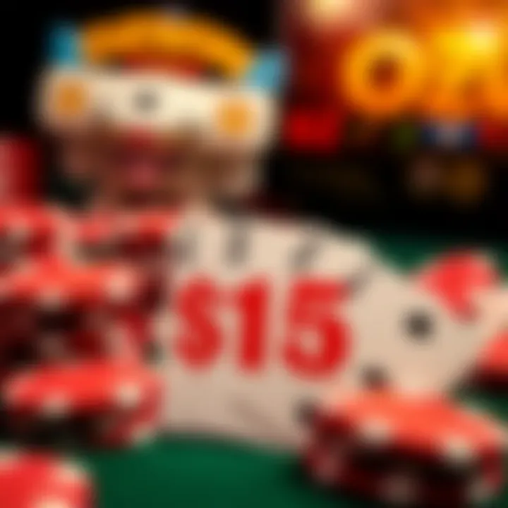 Casino chips and cards highlighting Ozwin Casino's promotional offer