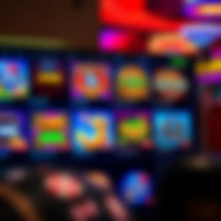Online casino interface showing various slot and table games available for play