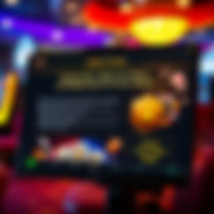 Secure Online Casino Interface Featuring Bonus Terms and Responsible Play Illustration of a secure online casino interface displaying bonus details and safe gaming tips