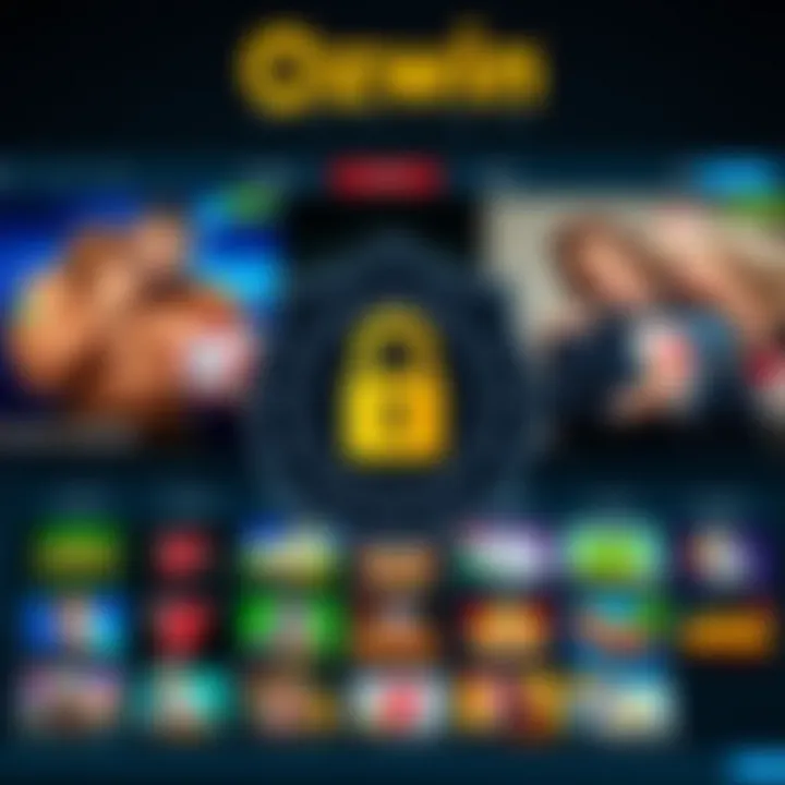 Secure online casino platform with verification badge and game icons