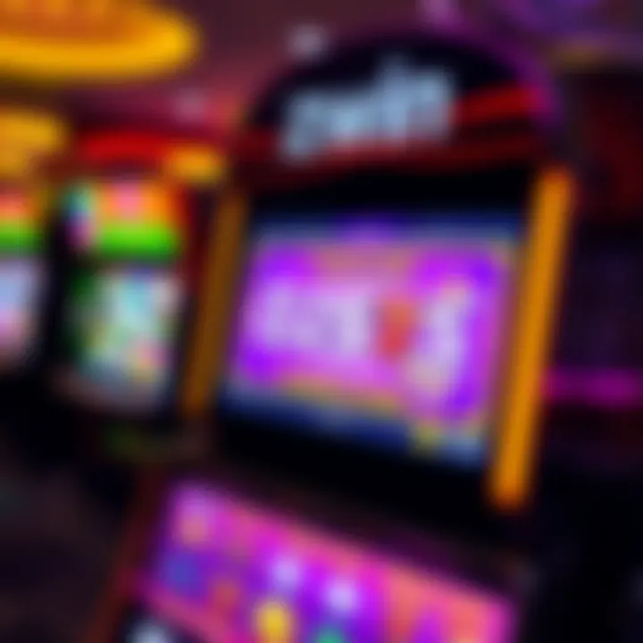 Digital representation of a casino slot machine with vibrant lights and a winning bonus code displayed on screen