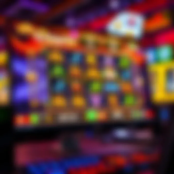 Bright and colorful online slot games interface on a computer screen