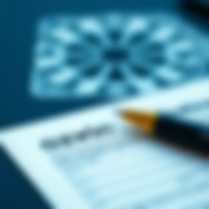 Close-up view of a verification form with a pen placed on top, highlighting important fields to be filled