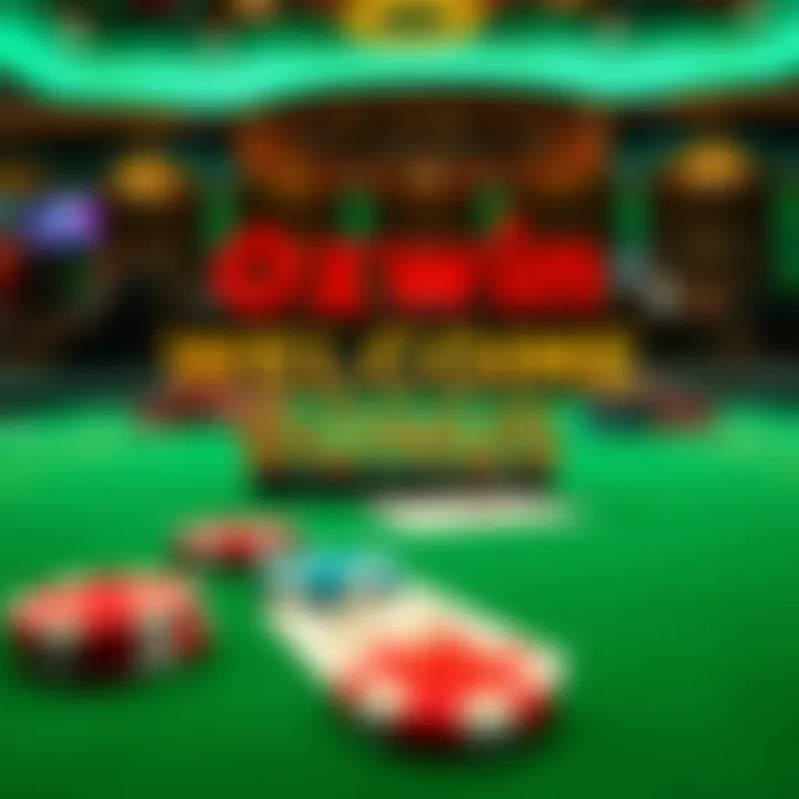 Casino welcome bonus offer with casino chips and cards on green felt table