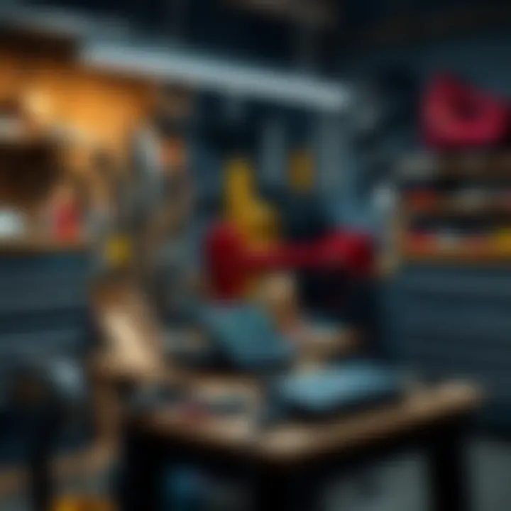 Ozwin device set up in a workshop environment, highlighting its versatility in various tasks